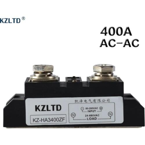 KZLTD AC-AC Solid State Relay 400A Input 80-280V AC to 24-680V AC Output SSR Solid State Relays SSR Relais SSR-400A
