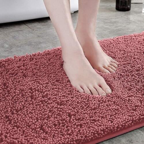 Water-Absorbing Bath Mat Bathroom Rug Anti-Slip Shower Carpet Chenille Plush High Quality Floor Mat For Toilet Bedroom 40x60CM