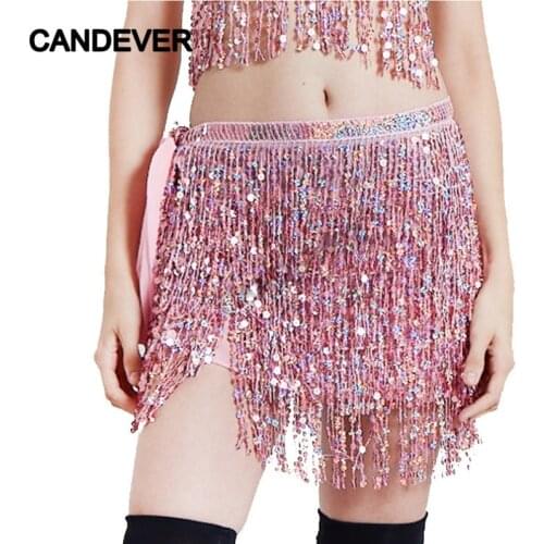 Sexy tribal belly dance costume bellydance hip scarf Wrap Belt Sequin short skirt indian chiffon Tassel Dancewear Egypt Egyptian