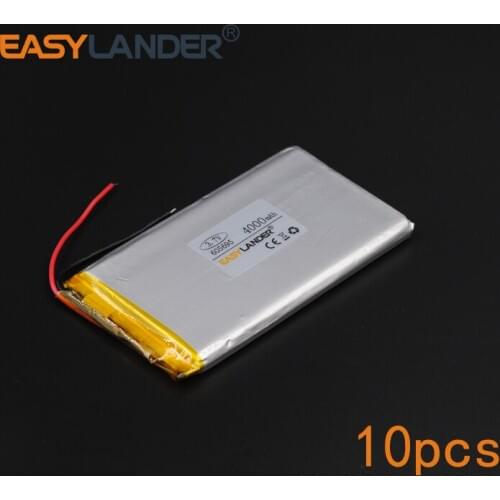 10pcs/Lot 3.7V 4000mAh 605695 Rechargeable li Polymer Li-ion Battery For Tablet PC iPAQ Power Bank Portable DVD Consumer 065695