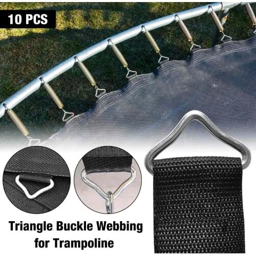 10pcs/Set Stainless Steel Triangle Rings Buckle 1.5" Loop Ring V-rings Straps Trampoline Mat Parts Replacement Repair Supplies