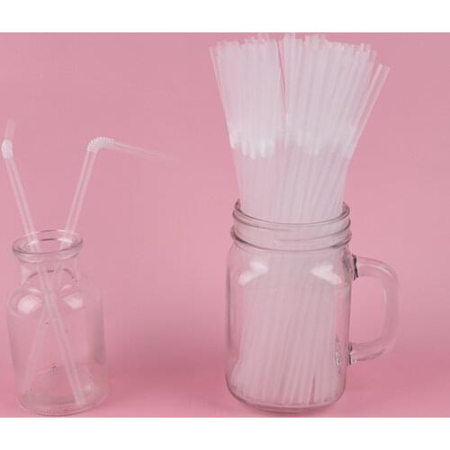 2021Hot100Pcs 210mm Drinking Straws Black White Long Flexible Wedding Party Supplies Plastic Drinking Straws Kitchen Accessories