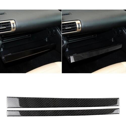 2Pcs/Set Carbon Fiber Co-pilot Storage Box Stickers for Lexus IS250 Right Drive Automotive Interior Stickers