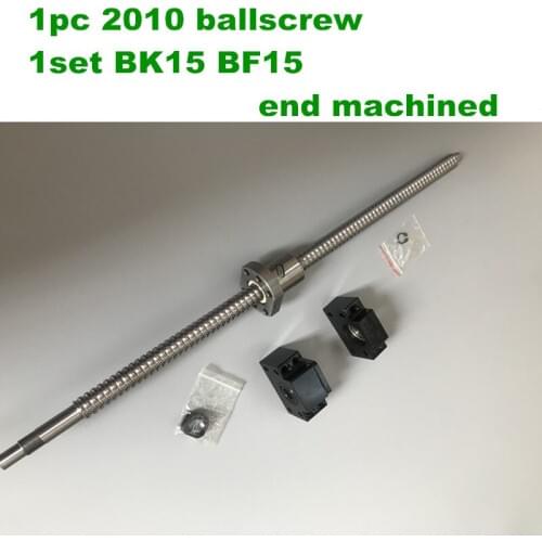 20MM SFU2010 Ball screw 300mm 400mm 500mm 600mm 700mm end Machined + Ball Nut + BK15 BF15 End Support for cnc parts