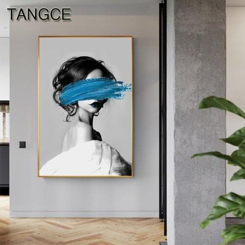 Abstract Bright Paint Canvas Painting Fashion Girl Print Poster Wall Art Cuadros for Living Room Tableau Decoration Salon Modern