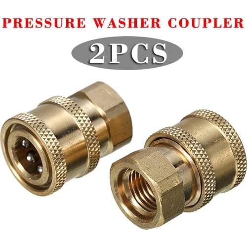 2pcs Water Pipe Adapter Leakproof Quick Connect Brass Fittings 1/4 Inch Quick Connect to Female Pressure Washer Coupler