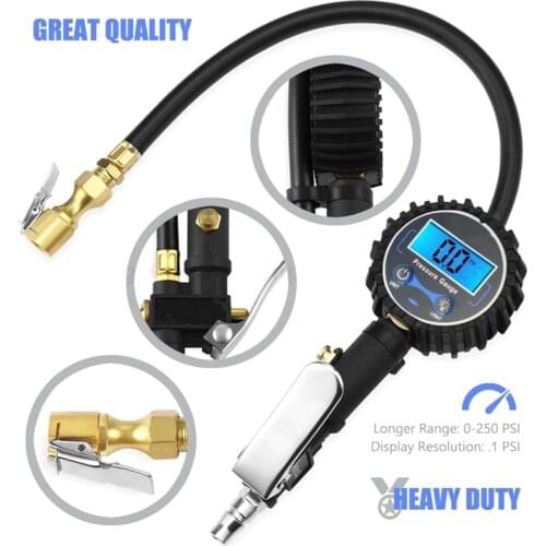 AstroAI Digital Tire Inflator with Pressure Gauge Digital tire pressure gauge tire pressure gun with hoist nozzle