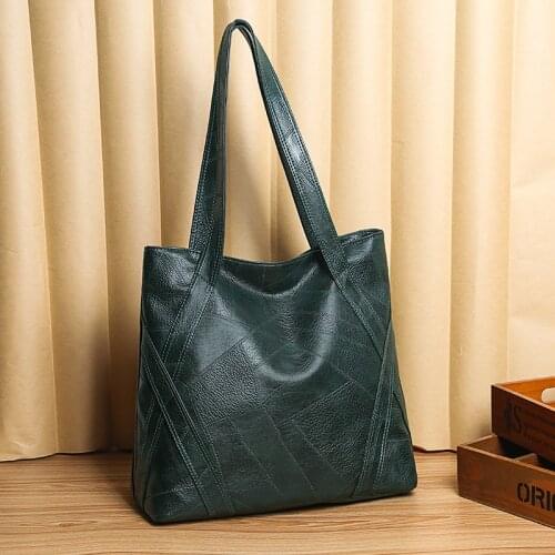 Big Casual Leather Tote Bags for Women Large Capacity Hobo Handbags Retro Patchwork Shoulder Bag Female Vintage Shopper Bag 2020