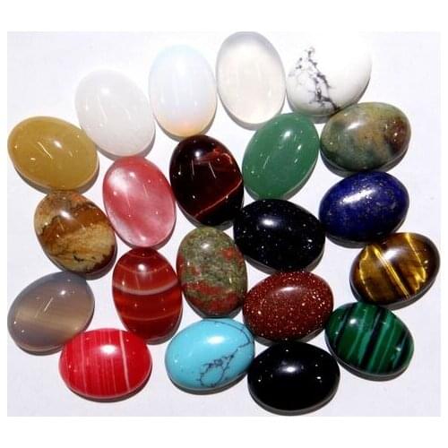 Natural Stone tiger eye lapis Quartz Crystal Turquoises Oval Round Cabochon12mm*16mm Beads for diy Jewelry making Accessories