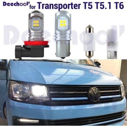 Canbus LED Car Day + Reverse + Fog Light + Parking + License Plate Lights Bulbs for Volksawagen VW Transporter T5 T6 2003-2019