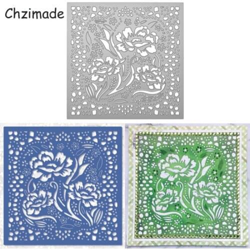 Chzimade Flower Lace Design Metal Cutting Dies Scrapbooking For Paper Cards Making Die Cutter Stencils Diy Handmade Crafts