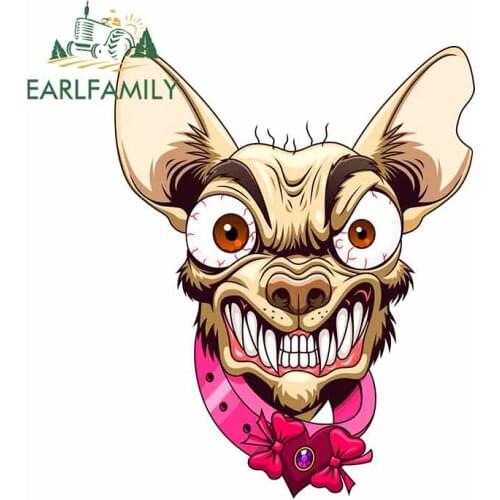 EARLFAMILY 13cm x 10.4cm for Angry Dog Personality Car Stickers Fashion Occlusion Scratch Waterproof Body for Car Bumper Decal