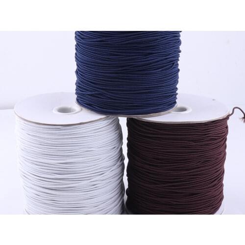 1.5 mm White/Brown/Dark Blue Craft Nylon Coated Elastic Cord Band,Stretch Elastic Thread Round Drawstring,Making masks