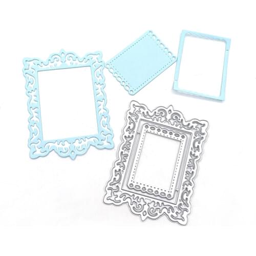 Julyarts Retro Frame Background Cutting Dies Scrapbooking Dies Metal for Album Paper DIY Gift Card Decoration Embossing Dies