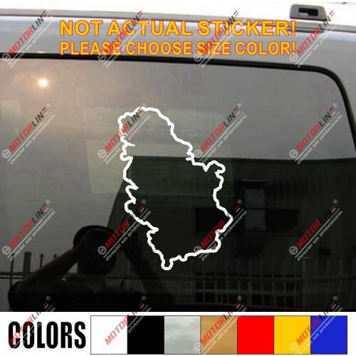 Serbia Map Outline Silhouette Decal Sticker Serbian Car Vinyl die cut no bkgrd a