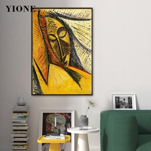 Picasso Abstract Figure Painting Head of a Sleeping Woman Art Prints Picture Wall Canvas Poster for Living Room Aisle Decoration