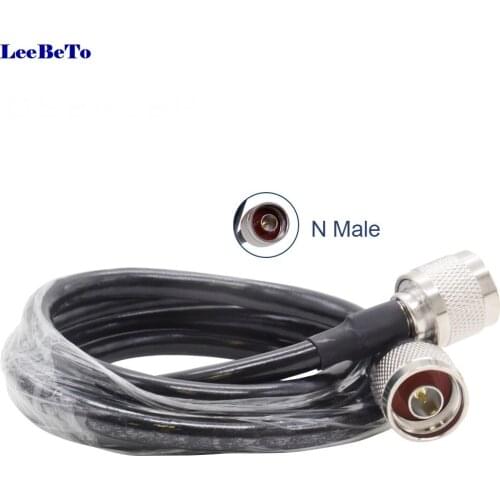 50 Ohm RG6 Coaxial Cable Black 1 Meter Cable N Male to N Male Connecto Low Loss for Connecting Mobile Signal Repeater to Splitte