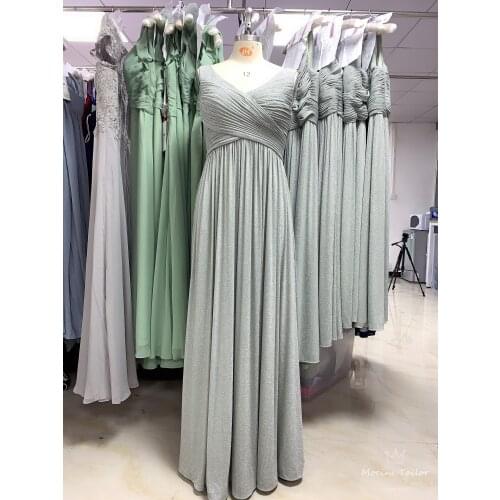 Nice light green Evening Dress 2021 different color luckgirls star fabric V-neck sleeveless Customizable fashion Moncini Tailor