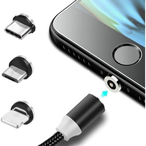 Round Metal Magnetic Cable plug Adapter Accessories Type C/Micro USB/8 pin Fast Charging Android Type-C Cord Phone Dust plugs