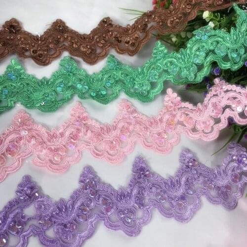 5Y/lot lace tirm car bon lace ribbon beaded sequins lace dress accessories wedding decoration