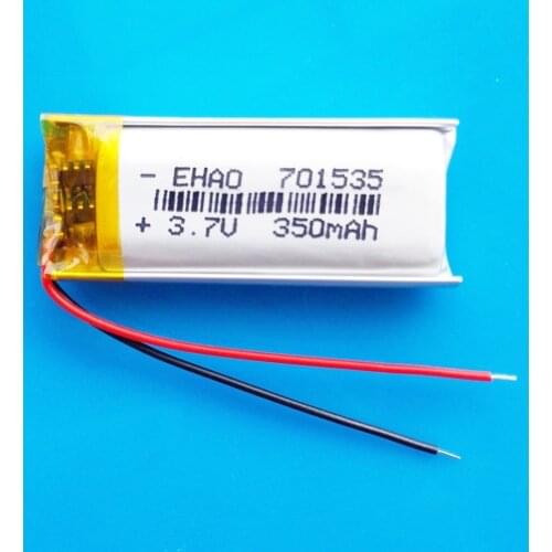 3.7V 350mAh 701535 Polymer Lithium Lipo Rechargeable battery Quality Certification for MP3 Massager Led light Bluetooth