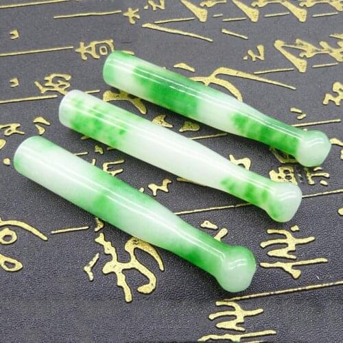 Natural Emerald Cigarette Holder Mens Jewelry Jade Stone Cigarette Filter Smoking Set Wholesale