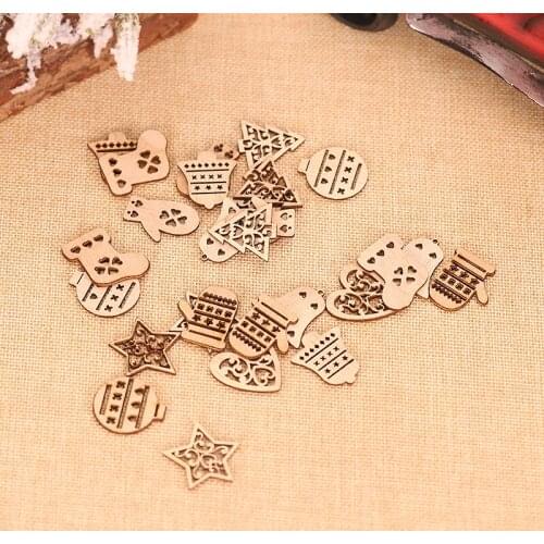 25pcs Chirstmas Tree Hanging Pendants Party New Year 2022 Noel Xmas Decoration For Home Wooden Christmas Ornaments Kids Toys