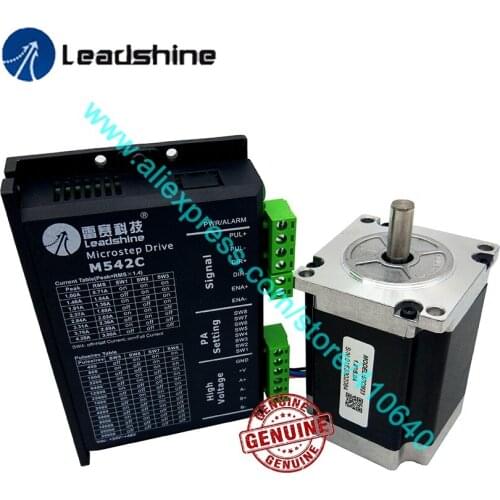 Genuine Leadshine NEMA23 Stepper Motor 57CM23 8 mm Shaft 2.3 N.M Torque and 2 Phase Analog Stepper Driver M542C Max 50 VDC 4.2A