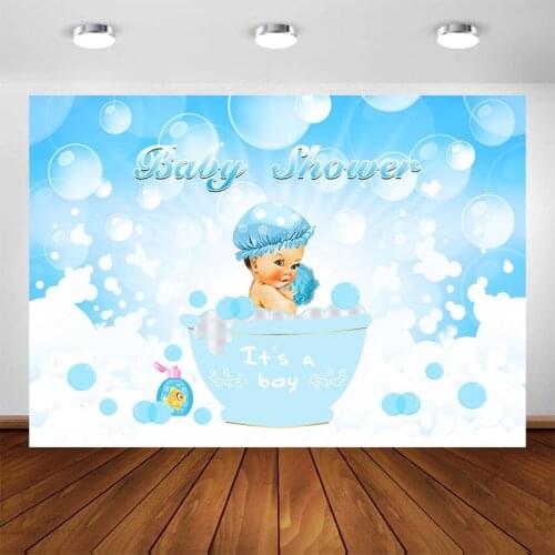 Bathtub Bubble Baby Shower Backdrop Girl Boy Shower Party Decoration Supplies Photo Booth Background Photography Photocall