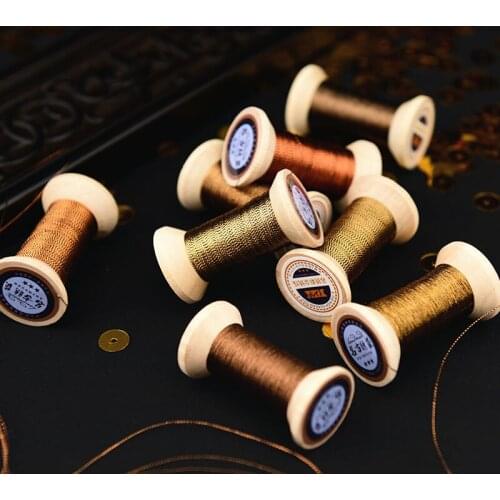 Dark gold series of Gold thread/French embroidery thread/embroidery spool/colorful gold embroidery thread /50 meters/roll