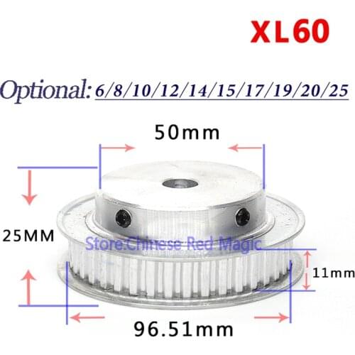 XL60 60 tooth Timing Pulley Aluminum 3D Printer Parts 60XL 60teeth Bore 6/8/10/12/14/15/17mm Width 11mm Synchronous Wheel Gear