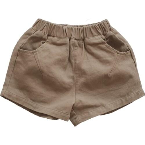 Kids Casual Shorts 2021 Summer New Arrival Solid Color Boys Girls Hot Pants Washable Cotton Clothes Korean Style Baby Outfits