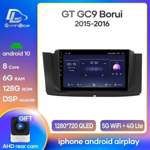 Prelingcar Android 10.0 System Car IPS Touch Screen Stereo For Geely Emgrand GT GC9 Borui 2015-2016 player Stereo DSP