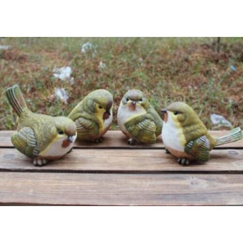 RESIN CRAFTS SET OF FOUR BIRDS GARDEN VILLA COURTYARD HOME DECORATION DECORATION MANUFACTURERS WHOLESALE CRAFTS SCULPTURE STATUE