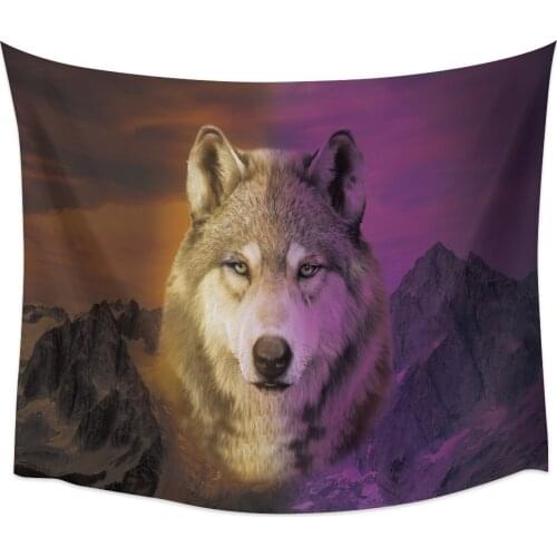 Wildlife Wolf Wall Tapestry Cover Beach Towel Picnic Yoga Mat Home Decoration