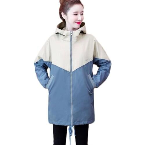Plus Size Trench Coat Womens Spring Autumn New Loose Casual Overcoat Hooded Parka Jacket Baseball Uniform Womens Clothing 3XL