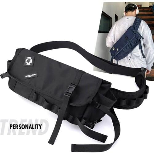 Street Unisex Chest Bags Fashion Shoulder Pouch Nylon Waterproof Messenger Bag Multi-Function Crossbody Bag Men Travel Pouch