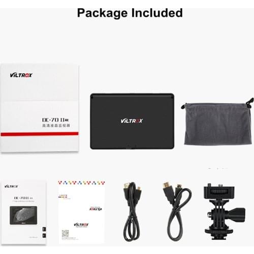 Viltrox 7'' DC-70 II 1024*600 HD LCD HDMI AV Input Camera Video Monitor Display field monitor for Canon Nikon DSLR BMPCC