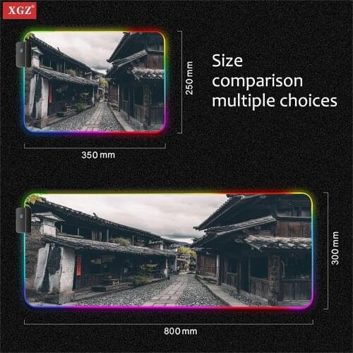 Xgz Old Building Gaming Mouse Pad Table Mat Large RGB Luminous XL XXL Computer Player Peripherals and Adult Mouse Pad 400x900mm