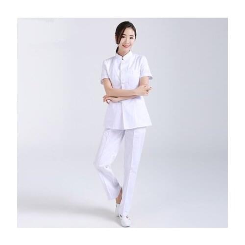 Nurse clothing split suit nurse clothing suit female summer short-sleeved stand-up collar yuesao doctor beauty salon dental work