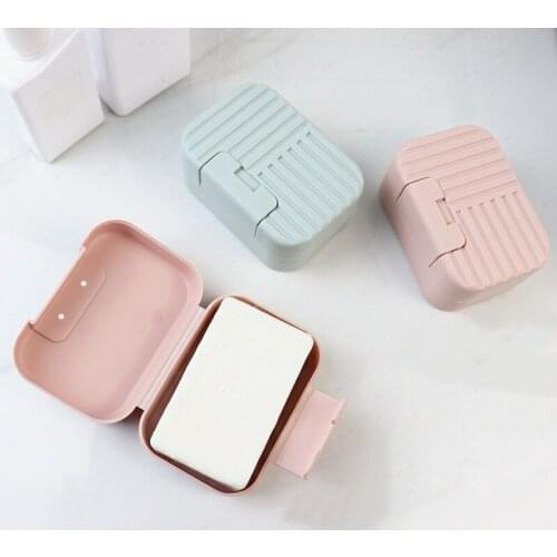 1PC Soap Box Seal Waterproof Container Dish Creativity Bathroom Toilet Portable Non-slip Plastic with Lock Durable Drain Soap