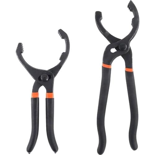 2Pcs Universal 10 Inch and 12 Inch Large Adjustable Oil Filter Pliers Hand Removal Oil Filters for Removing Motorcycles