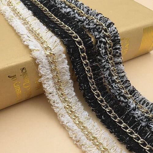20Yards Diy Exquisite Super Quality Gold Wire Chain Accessories Lace Accessory Ladies Beige Gold Silver Fringe Lace Decoration