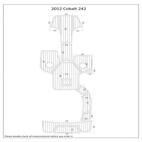 2012 Cobalt 242 Swim Step & Cockpit Pad Boat EVA Teak Decking 1/4" 6mm