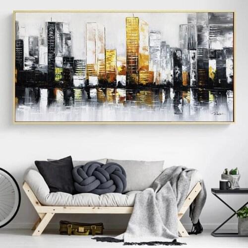 Abstract Landscape Canvas Paintings Wall Art Posters And Prints Modern Abstract Building Wall Art Canvas Pictures Room Decor