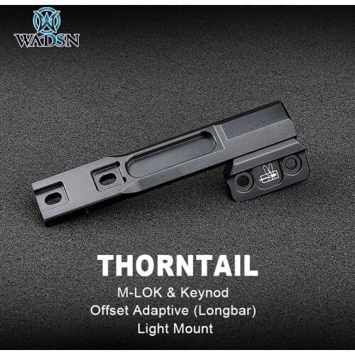 WADSN Thorntail Offset Adaptive Light Mount M600 M300 Tactical flashlight airsoft accessories M-lok Keymod weapons streamlight