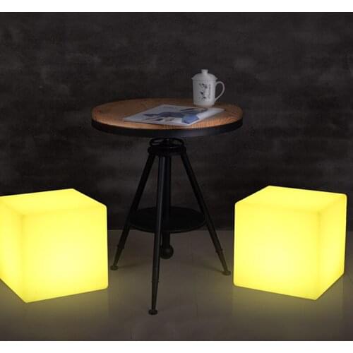 LED Color Changing Mood Cube Seat Bar Stool RGB Rechargeable Led illuminated Furniture Gadget Home Party Decoration