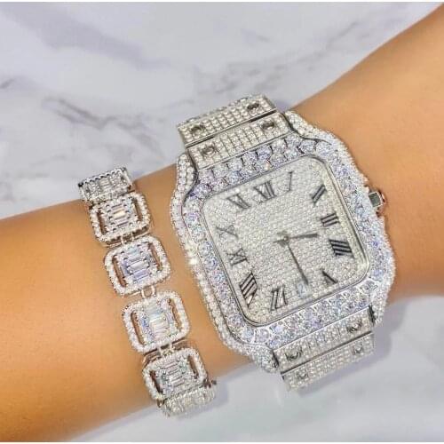 2021 New Arrive Hip Hop Bling CZ Tennis Chain Bracelets For Women Men Square CZ Cubic Zirconia Iced Out Cluster Chains Jewelry