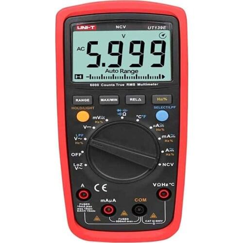 UNI-T UT-139E Digital Multimeter True RMS Measurement AC/DC Voltage/Current Resistance Capacitance Tester