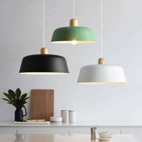 Nordic Wood Pendant Lighting Fixture Luminaire Round Kitchen Dining Room Hanging Lamp Suspension Light Home Decor Bedside Lamp